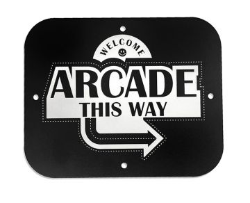 Metal Game Room Sign - Welcome, Arcade This Way To The Right